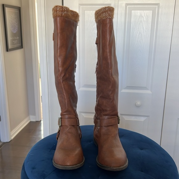 Talisa Sweater Cuff Cognac Riding Boot - Picture 2 of 8